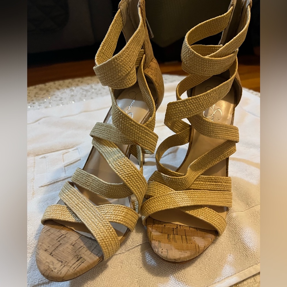Jessica Simpson Tan Strappy Heels
